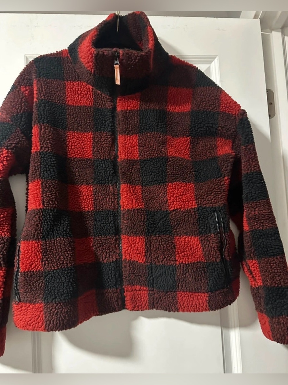Alpine Design Red and Black Buffalo Plaid Sherpa Jacket